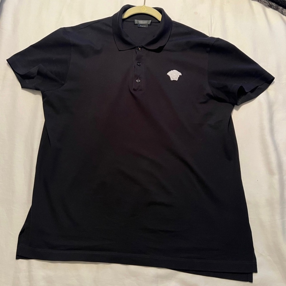 Versace polo with white contrasting Medusa emblem